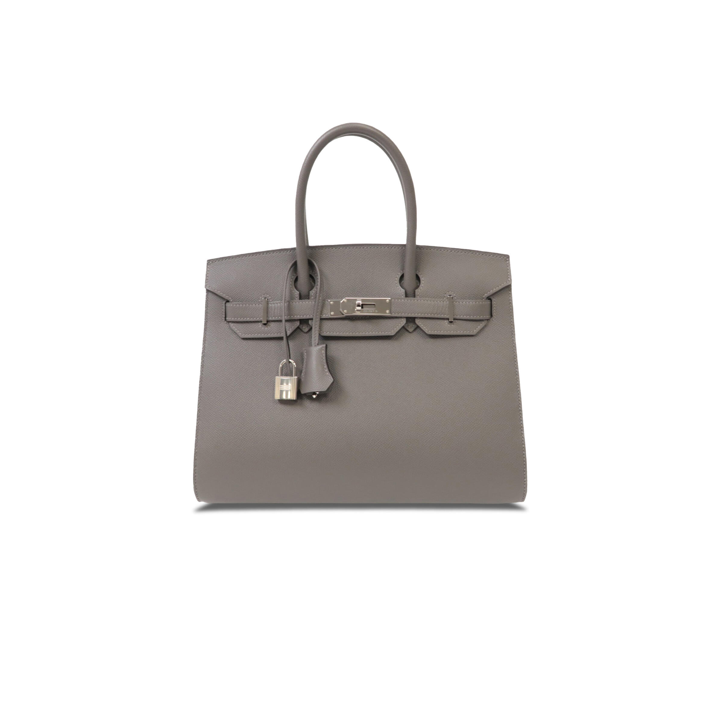 H**me5 BIRKIN 30 EPSOM LEATHER PEWTER GREY SILVER BUCKLE HANDBAG 2160900355773 (30*23*15cm) Master Quality